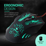 ARIZONE 6-key Usb Wired Gaming Mouse 2400DPI, Backlit USB 6 button Gaming Mouse for PC, Desktop, Gaming Console