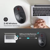 ARIZONE Wireless Mouse, 1200 DPI, 3 DPI Adjustable, 4 Buttons, 2.4G Ergonomic Optical Mouse, USB Computer Mouse for Laptop, PC, Chromebook, Notebook, 10M Wireless Connection Mouse, Black