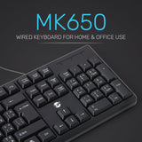 UP USB Wired Keyboard with Full Range of 104 Keys,USB Plug and Play,Arabic&English Layout Black For PC/Laptop
