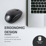 UP M204 Wireless Mouse, 1600 DPI, 3 button Mouse, Ergonomic Optical Mouse, USB Computer Mouse for Laptop, PC, Chromebook, Notebook Black