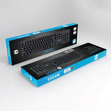 UP USB Wired Keyboard with Full Range of 104 Keys,USB Plug and Play,Arabic&English Layout Black For PC/Laptop
